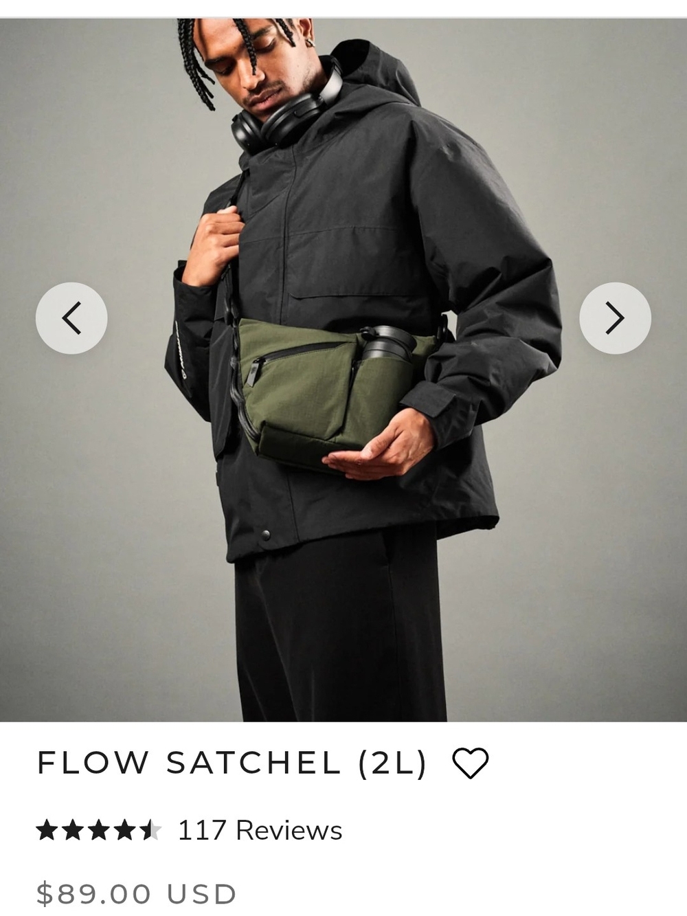 Alpaka Flow Satchel (2L) - Olive Green Men’s Crossbody Bag